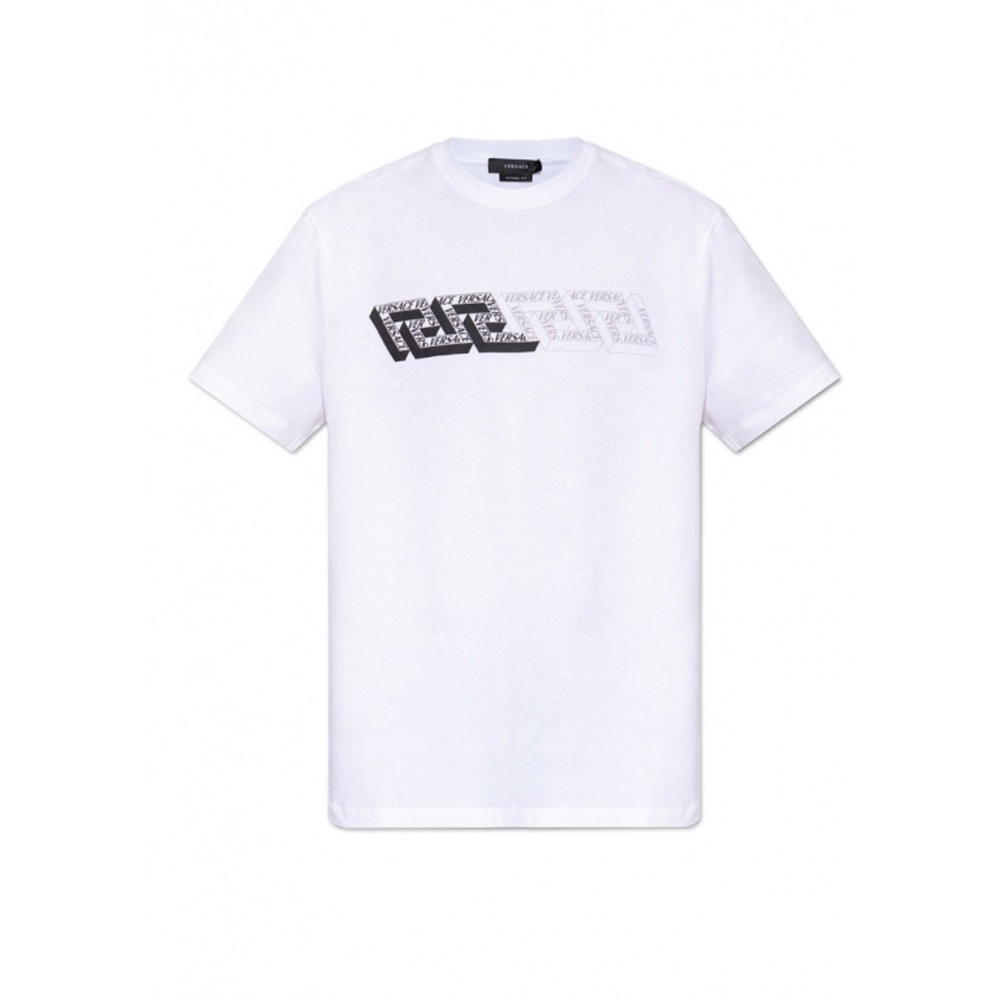 Versace White Graphic Logo Tee — New with Tags — Size XL (Mitchel Fit)